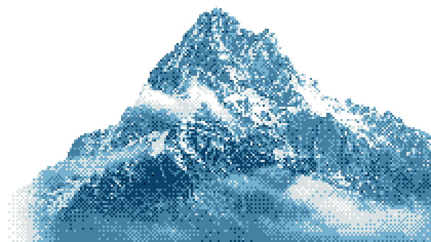 Dithered mountain peak artwork